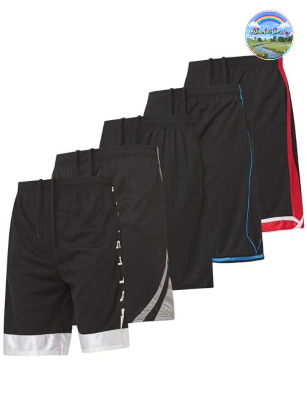 5 Pack Men's Athletic Basketball Shorts with Pockets
